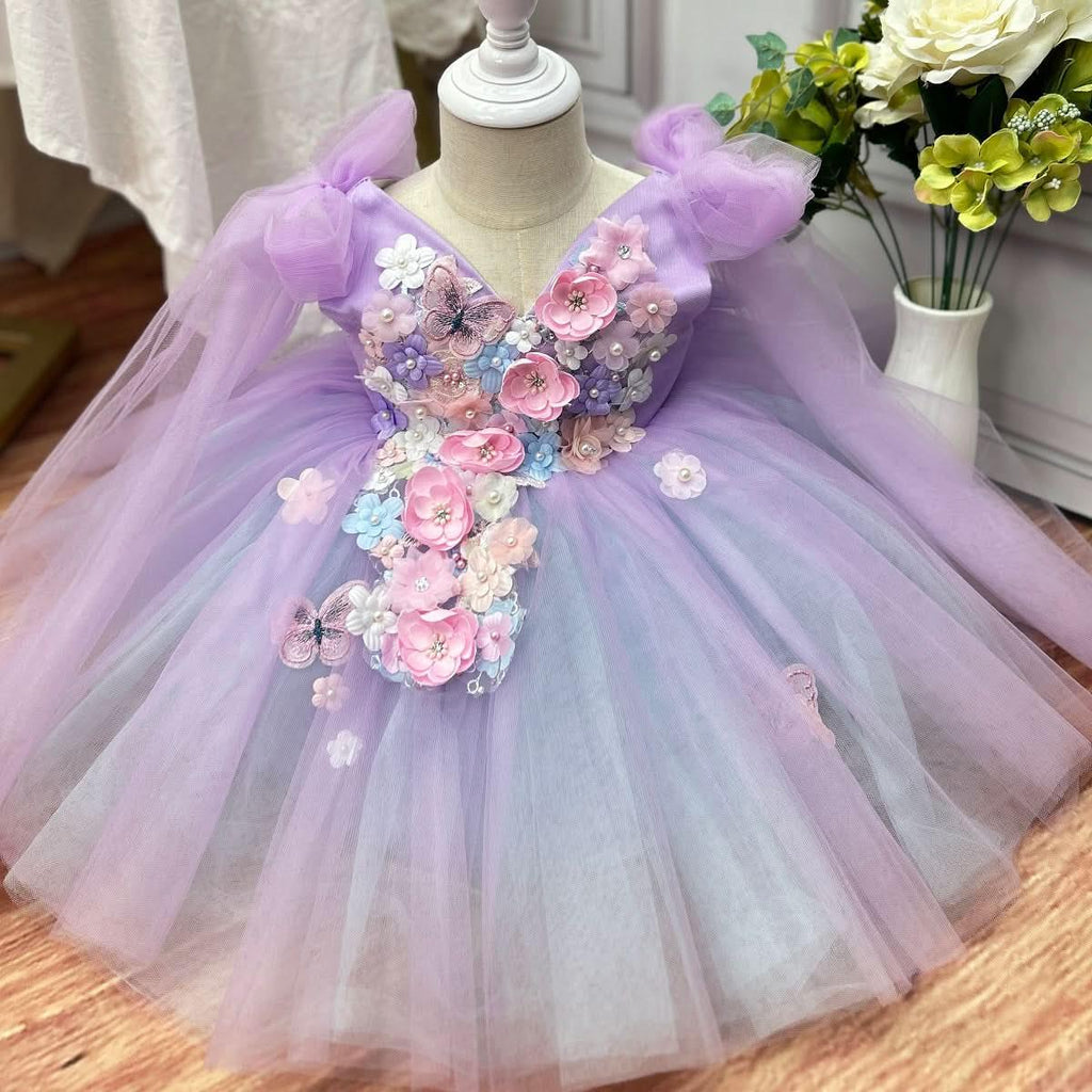 Wedding Flower Girl 1st Birthday Party Mesh Princess Dress | KLFFIGID