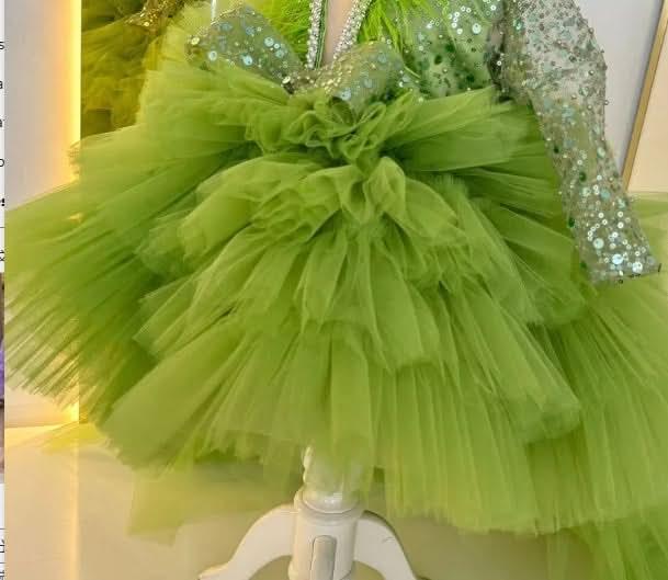 Sequin Tail Party Evening Dress 1st Birthday Stage Performance | KLFFIGID