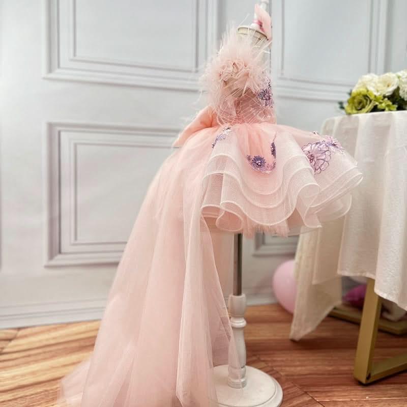 Baby Flutter Sleeve Tail Princess Dress Christmas & 1st Birthday Party | KLFFIGID