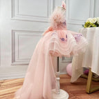 Baby Flutter Sleeve Tail Princess Dress Christmas & 1st Birthday Party | KLFFIGID