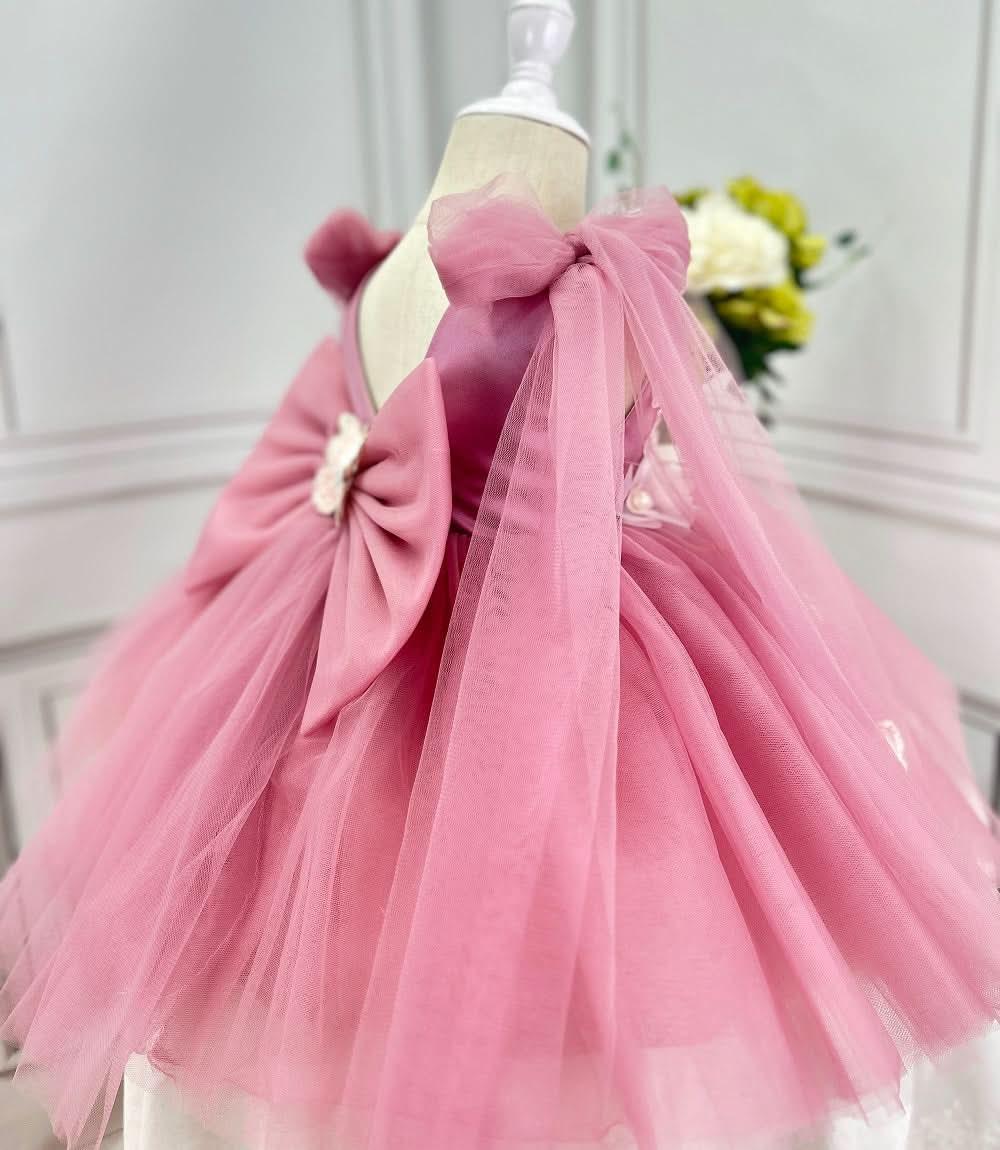Baby Girl Cute Sleeveless Flower Mesh Birthday Princess Dress | KLFFLGID
