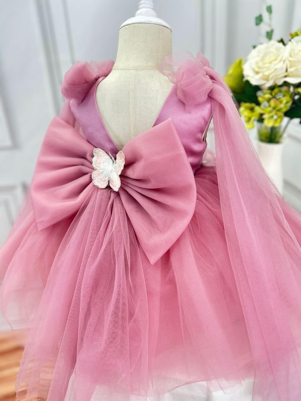 Baby Girl Cute Sleeveless Flower Mesh Birthday Princess Dress | KLFFLGID