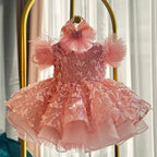 Sleeveless Butterfly Dreamy Princess Puff Flower Girl Dress | KLFFIGID