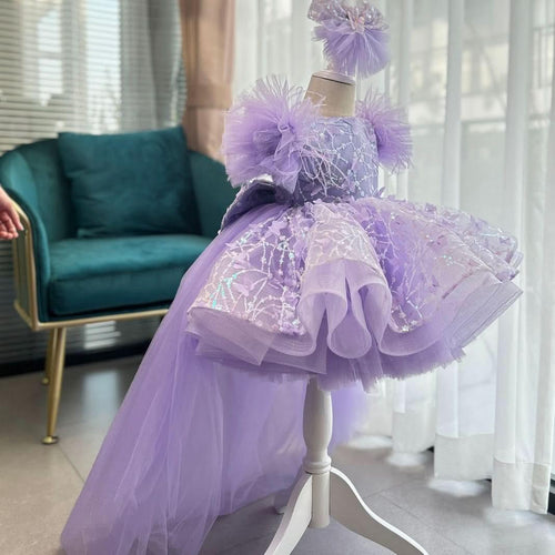 Baby Girl Butterfly Fluffy Princess Dress Long Sleeve Birthday | KLFFIGID