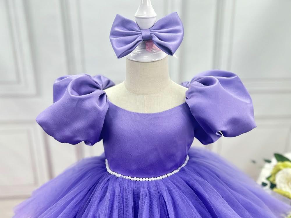 Puff Sleeve Mesh Fluffy Birthday Party Girl Princess Dress | KLFFLGID