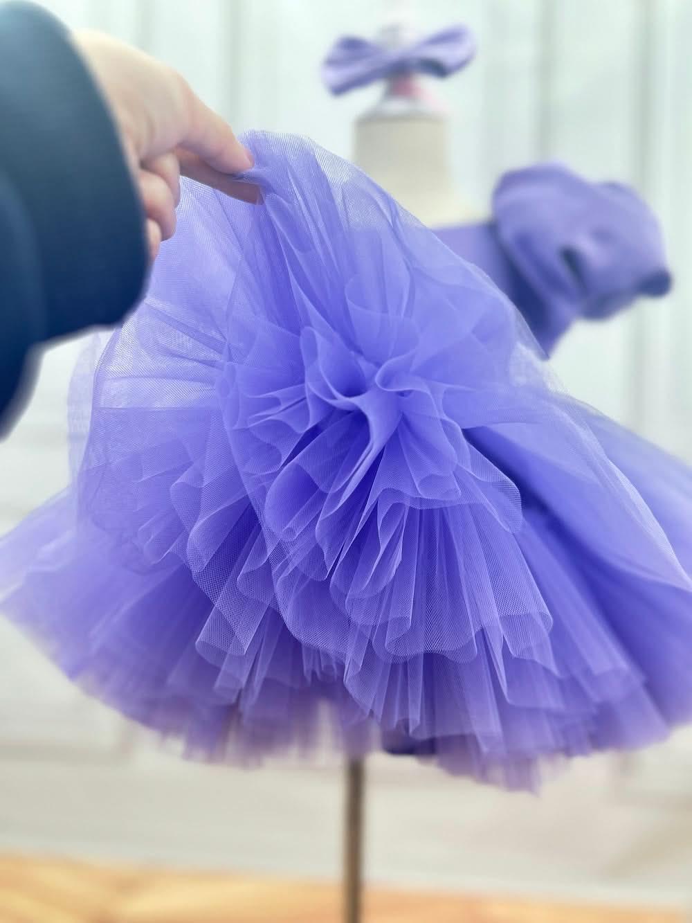 Puff Sleeve Mesh Fluffy Birthday Party Girl Princess Dress | KLFFLGID