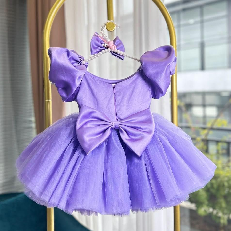 Puff Sleeve Mesh Fluffy Birthday Party Girl Princess Dress | KLFFLGID