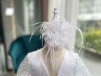 Sequin Long Sleeve Flower Girl Princess Dress with Train | KLFFIGID