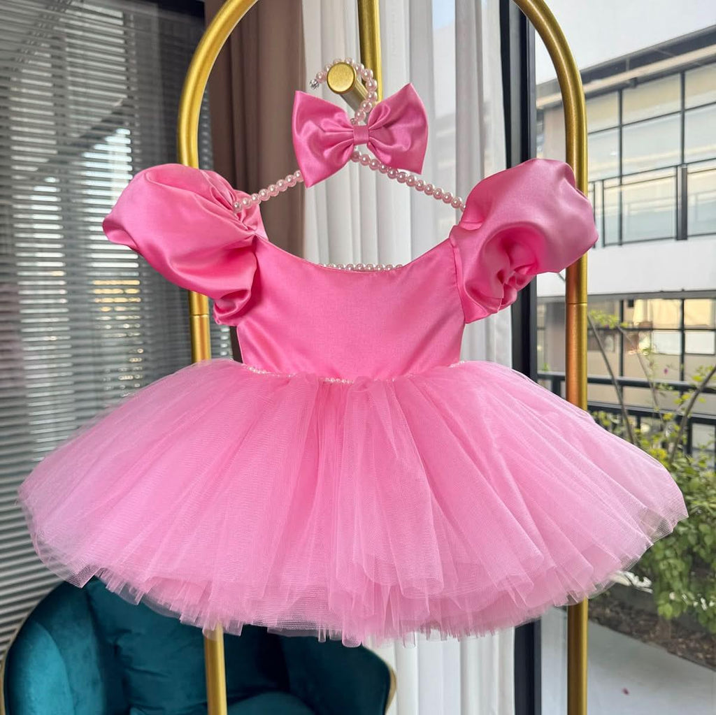 Puff Sleeve Mesh Fluffy Birthday Party Girl Princess Dress | KLFFLGID