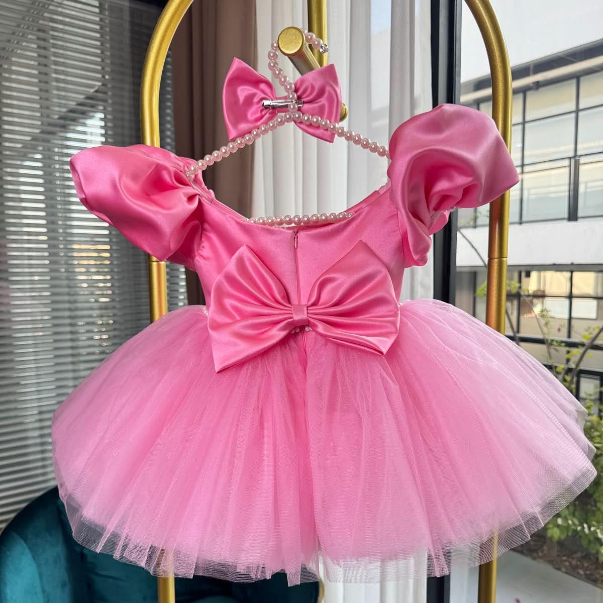Puff Sleeve Mesh Fluffy Birthday Party Girl Princess Dress | KLFFLGID