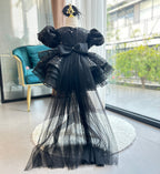 Girls Fashionable V-Neck Trailing Princess Dress for Performance | KLFFLGID