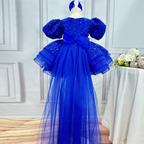 Girls Fashionable V-Neck Trailing Princess Dress for Performance | KLFFLGID