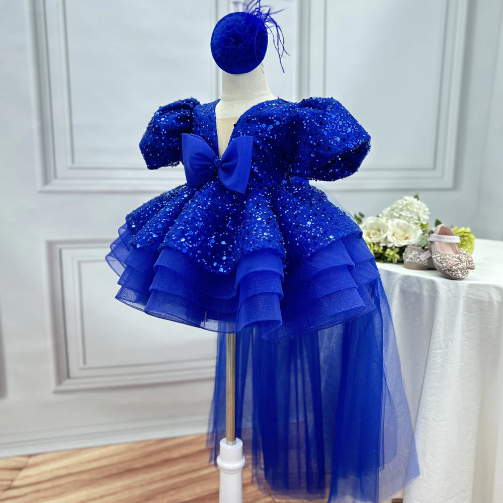 Girls Fashionable V-Neck Trailing Princess Dress for Performance | KLFFLGID