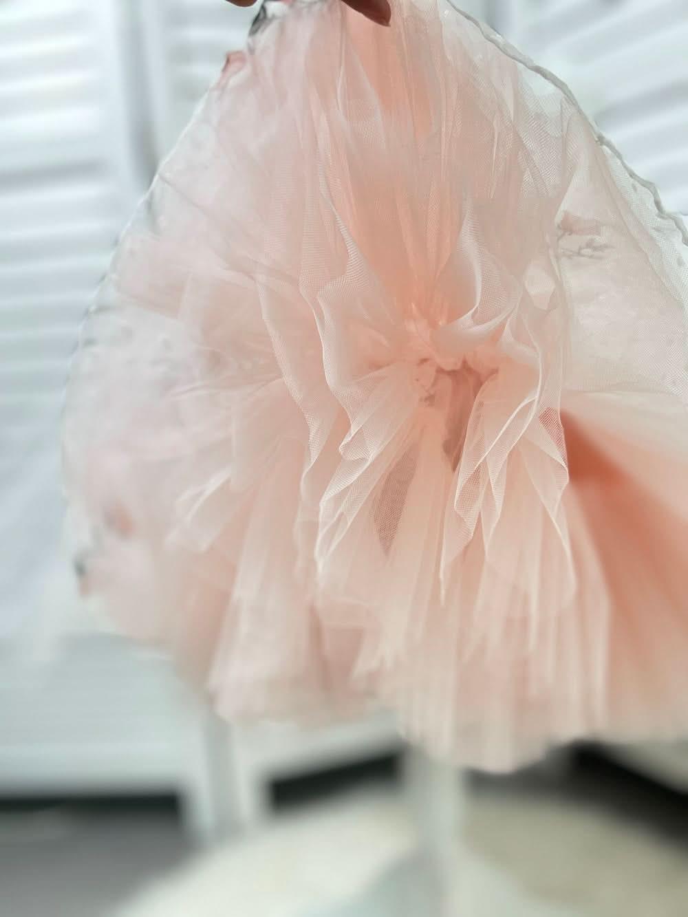 Embroidered Puffy Mesh Tutu Party Dress for Girls Princess | KLFFIGID