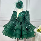 Baby Birthday Flower Girl Sparkly Ball Gown Dress | KLFFIGID