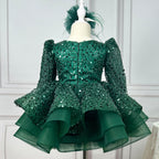 Baby Birthday Flower Girl Sparkly Ball Gown Dress | KLFFIGID