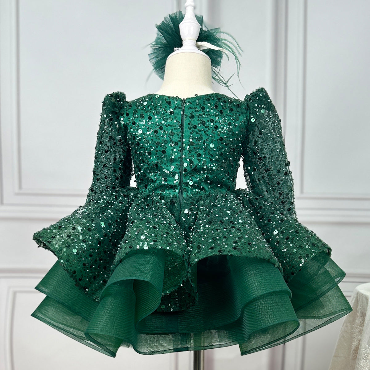Baby Birthday Flower Girl Sparkly Ball Gown Dress | KLFFIGID