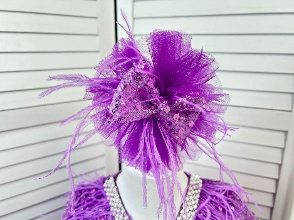 Feather Sequin Dance Performance Evening Dress for Girls | KLFFIGID