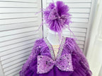 Feather Sequin Dance Performance Evening Dress for Girls | KLFFIGID