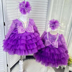 Feather Sequin Dance Performance Evening Dress for Girls | KLFFIGID