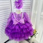 Feather Sequin Dance Performance Evening Dress for Girls | KLFFIGID