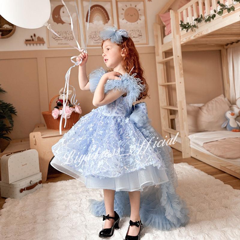 Baby First Birthday Bow Tail Princess Dress Party Frock | KLFFIGID