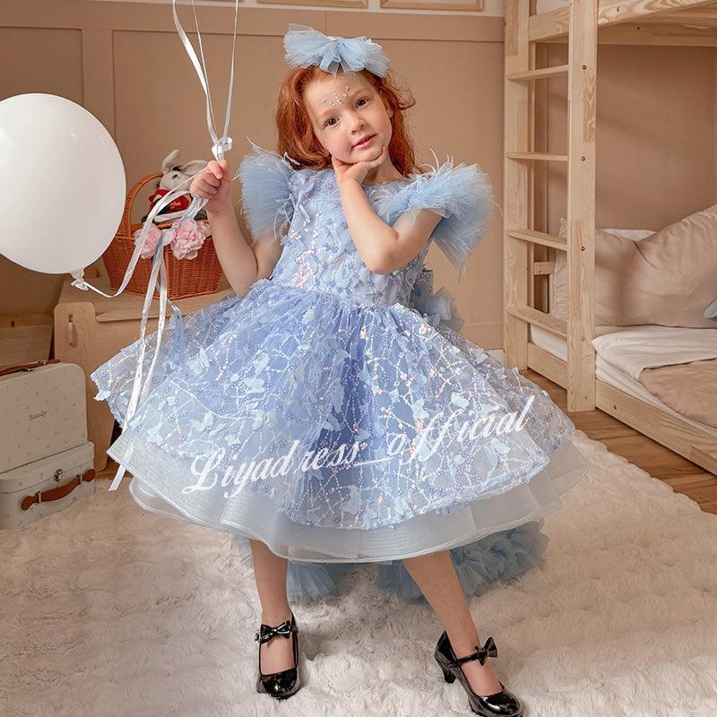 Baby First Birthday Bow Tail Princess Dress Party Frock | KLFFIGID