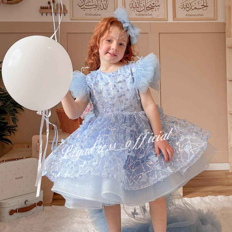 Baby First Birthday Bow Tail Princess Dress Party Frock | KLFFIGID