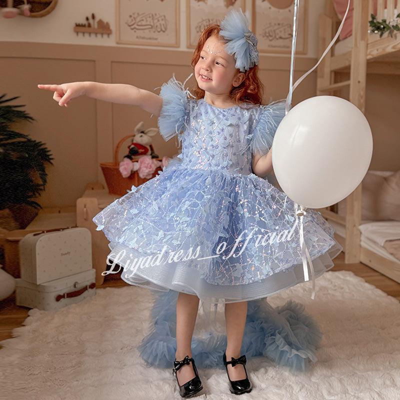 Baby First Birthday Bow Tail Princess Dress Party Frock | KLFFIGID