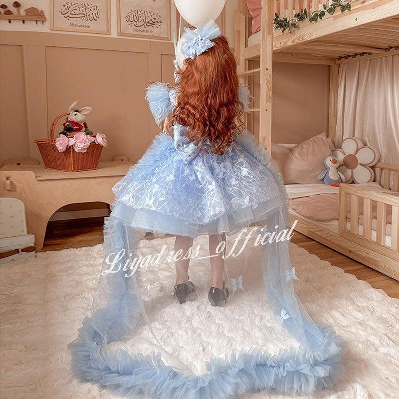 Baby First Birthday Bow Tail Princess Dress Party Frock | KLFFIGID