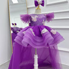 Baby Flutter Sleeve Tail Princess Dress Christmas & 1st Birthday Party | KLFFIGID
