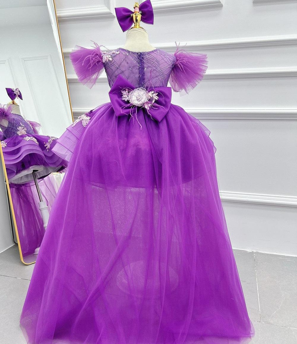 Baby Flutter Sleeve Tail Princess Dress Christmas & 1st Birthday Party | KLFFIGID
