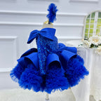 Fashion Baby Birthday Dress Glamorous one-shoulder pageant gown | KLFFLGID