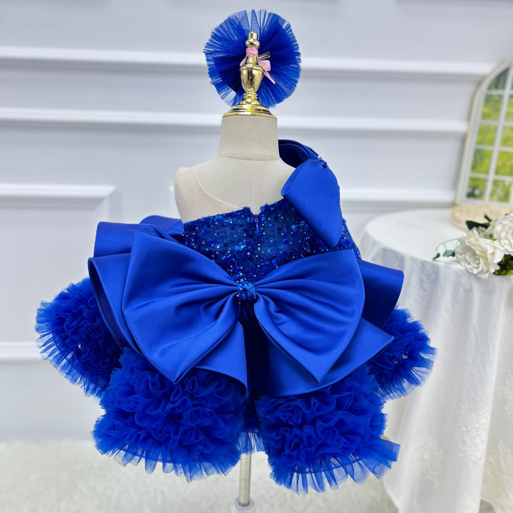 Fashion Baby Birthday Dress Glamorous one-shoulder pageant gown | KLFFLGID