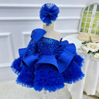 Fashion Baby Birthday Dress Glamorous one-shoulder pageant gown | KLFFLGID