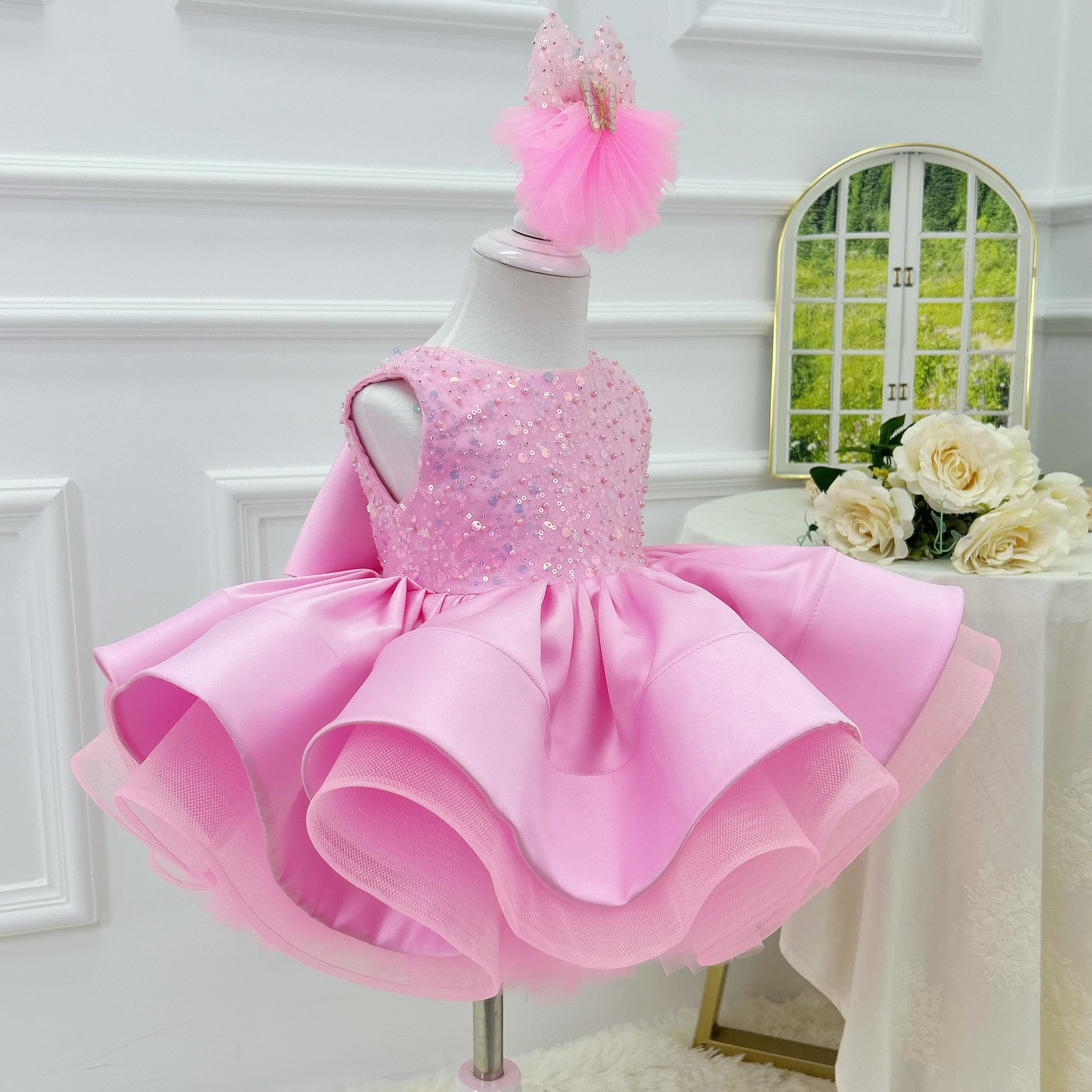 Gorgeous 1st Birthday Sequin Princess Dress for Girls | KLFFIGID