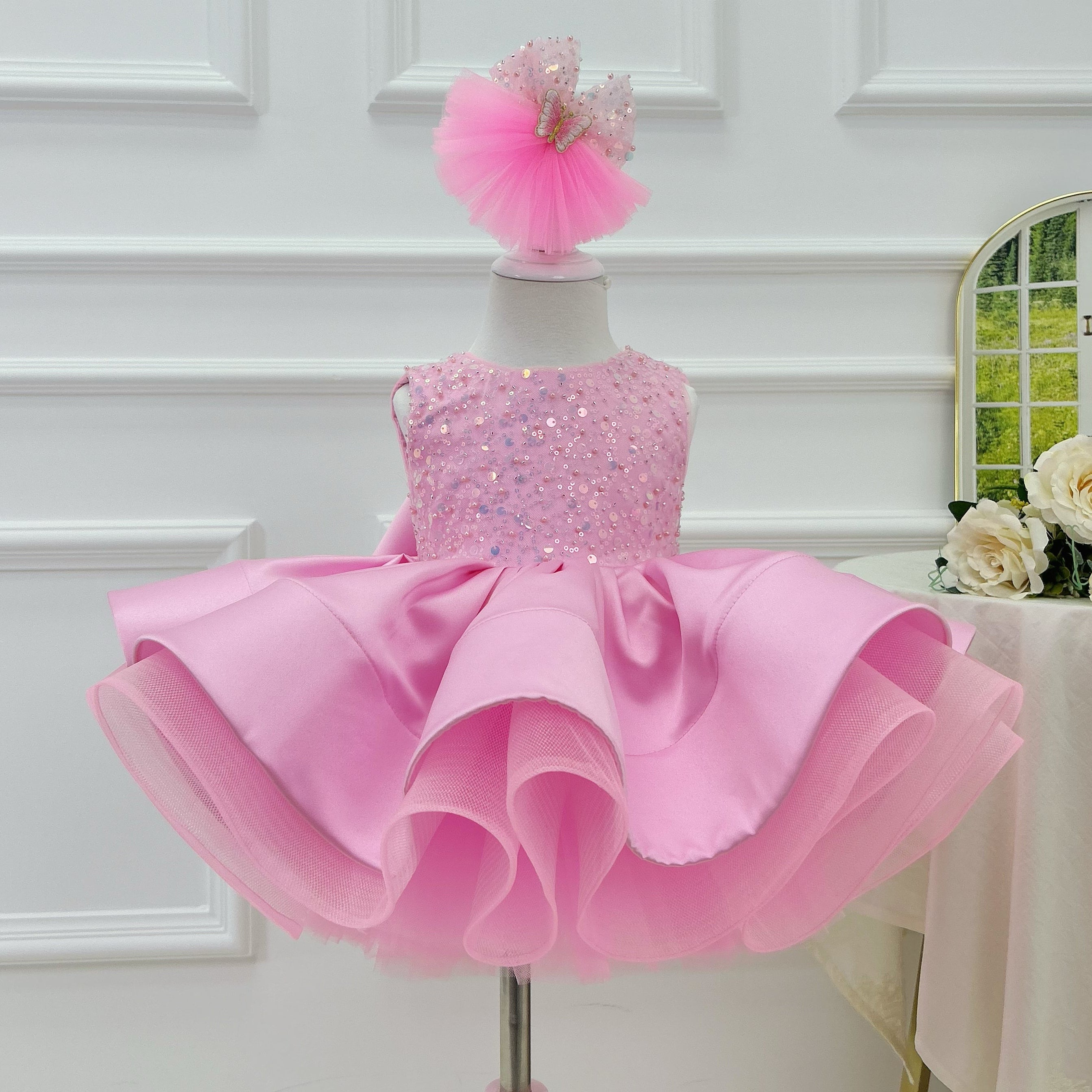 Gorgeous 1st Birthday Sequin Princess Dress for Girls | KLFFIGID