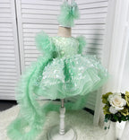 Baby First Birthday Bow Tail Princess Dress Party Frock | KLFFIGID