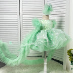 Baby First Birthday Bow Tail Princess Dress Party Frock | KLFFIGID
