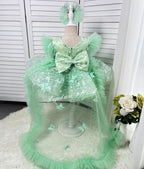 Baby First Birthday Bow Tail Princess Dress Party Frock | KLFFIGID