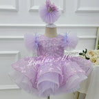 Sleeveless Butterfly Dreamy Princess Puff Flower Girl Dress | KLFFIGID