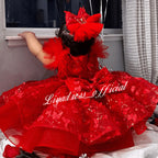 Sleeveless Butterfly Dreamy Princess Puff Flower Girl Dress | KLFFIGID