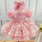 Sleeveless Butterfly Dreamy Princess Puff Flower Girl Dress | KLFFIGID