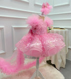 Baby First Birthday Bow Tail Princess Dress Party Frock | KLFFIGID