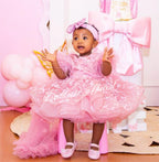Baby First Birthday Bow Tail Princess Dress Party Frock | KLFFIGID