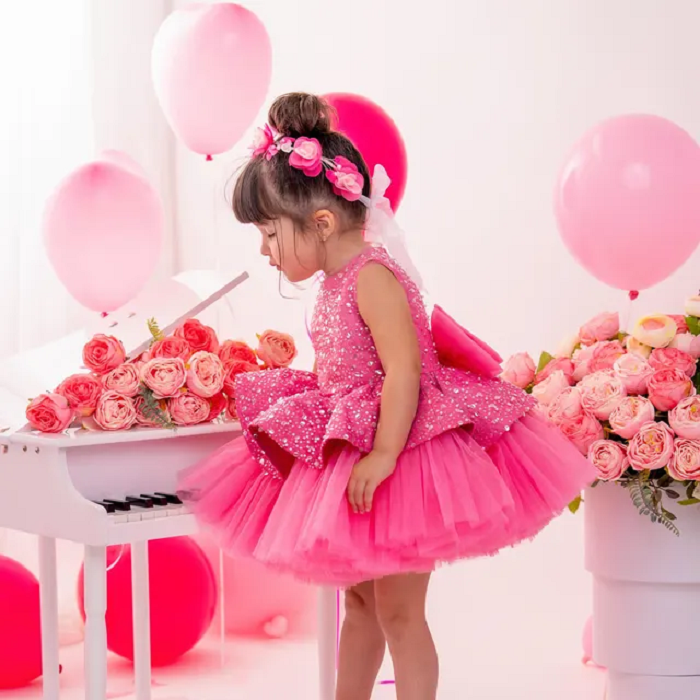 Elegant Sequin Baby Girl Birthday & Flower Girl Dress | KLIFFIGID