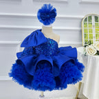 One-Shoulder Mesh Fluffy Stage Performance Dress for Girls | KLFFIGID