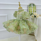 Baby First Birthday Elegant Halter Neck Princess Dress | KLFFIGID