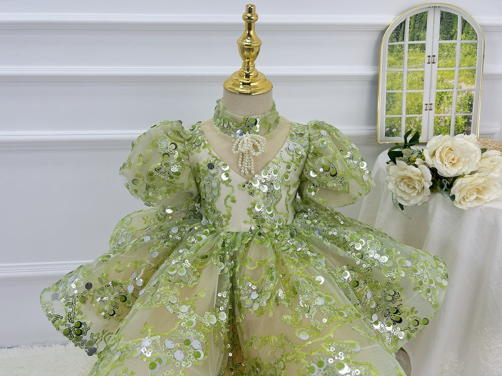 Baby First Birthday Elegant Halter Neck Princess Dress | KLFFIGID