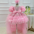 Elegant Flower Girl 1st Birthday Dress with Train | KLFFIGID
